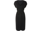 Rochie neagră midi cu centură.