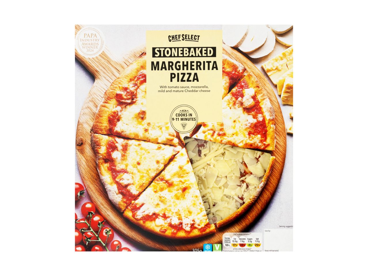 Gourmet Margherita pizza, ready to bake.
