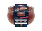 Sobremesa de ricota com gianduia e framboesa, 110g, com selo Rainforest Alliance.