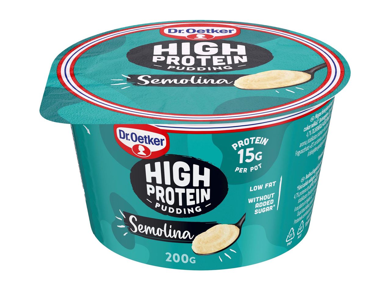 Dr. Oetker High Protein Semolina puding 200g-os kiszerelésben.