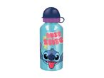 Light blue water bottle with a cartoon character and text 'JUST STITCH'