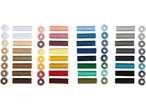 Bobinas de linha de costura CRELANDO em várias cores com canelas a condizer.