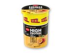 En beholder med Ballerina High Protein banan-passionsfrugt snacks.