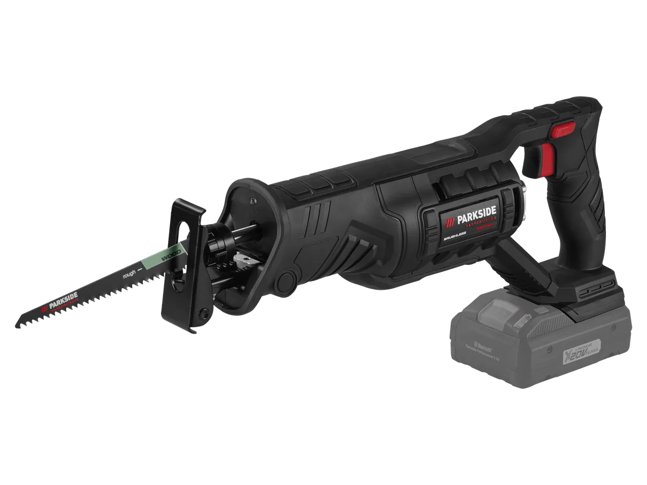 Parkside Performance 20 V akumuliatorinis pjūklas su ašmenimis ir baterija