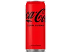 Een blikje Coca-Cola Zero Suiker staat op een zwarte achtergrond.
