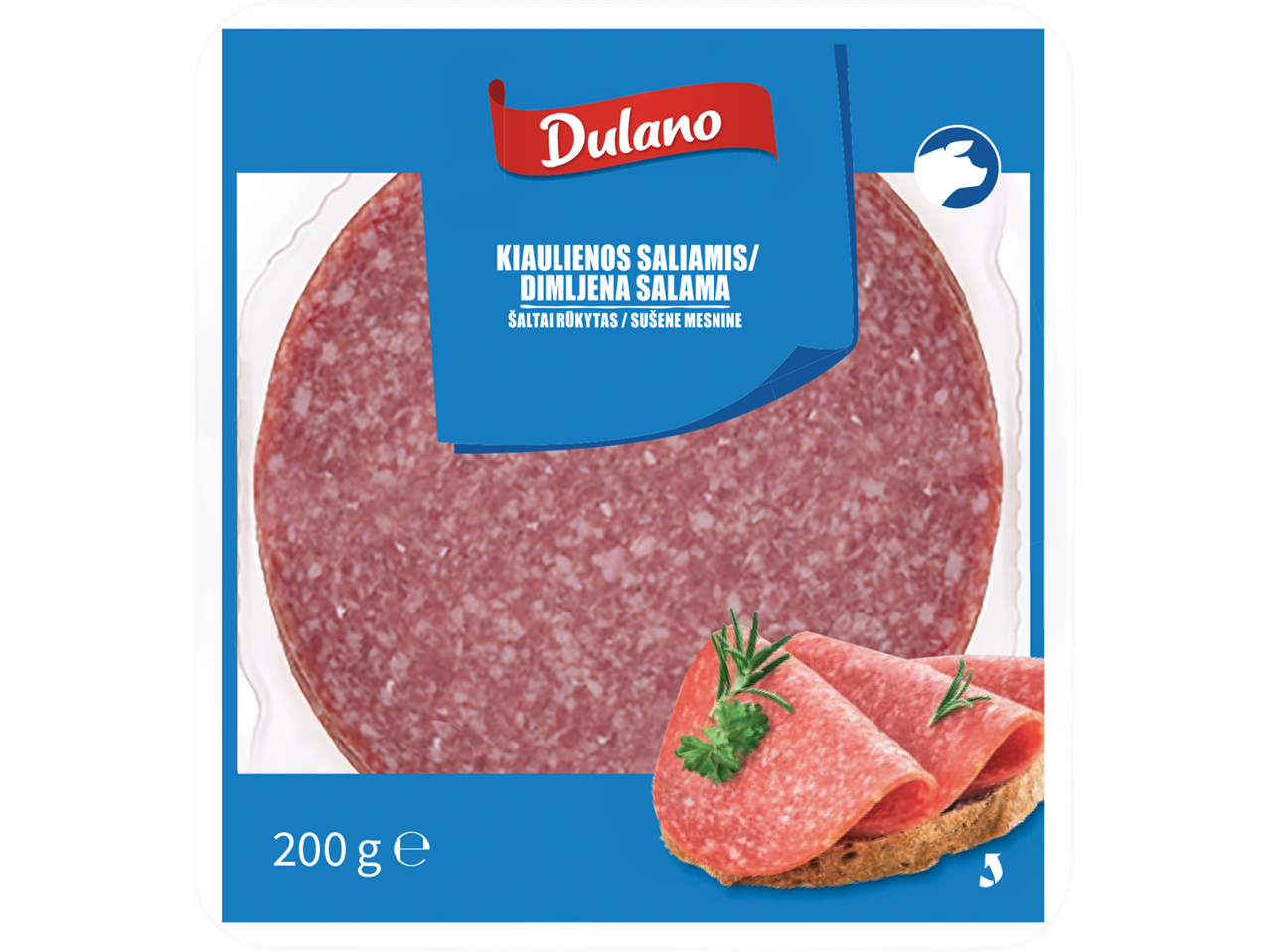 Dulano saliamis, 200g:  džiovinta,  pjaustyta saliamis.
