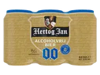 Een sixpack alcoholvrij bier met een koning die een bierpul vasthoudt.