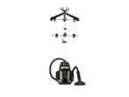 Vaporizador de roupa SILVERCREST preto com cabide e acessórios.