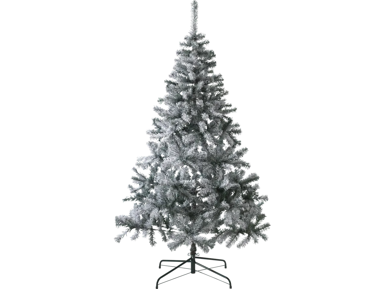 Livarno Home kunstlik jõulupuu, lumine, mustal taustal.