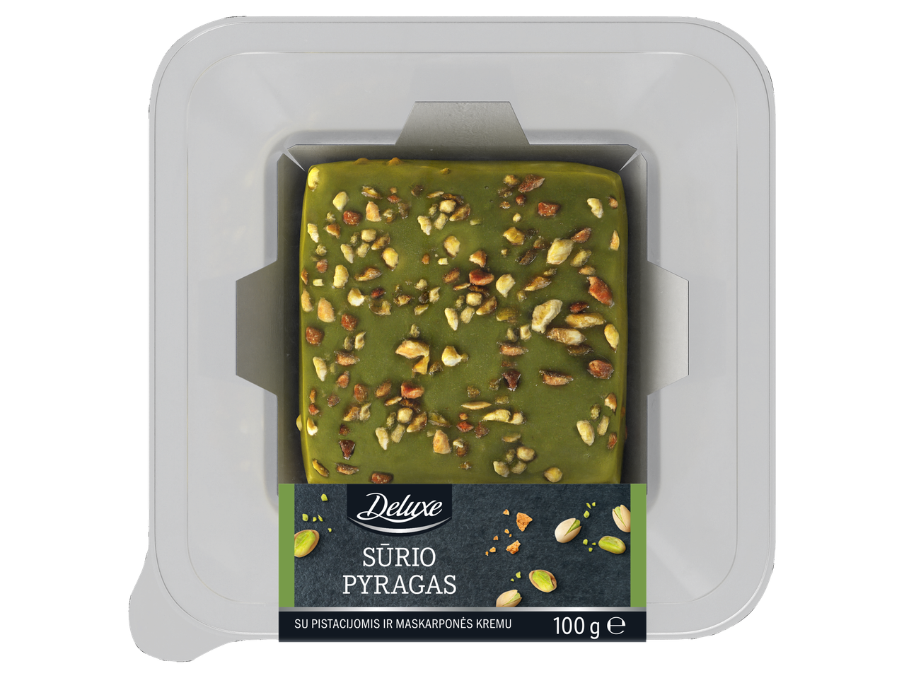 Deluxe pistacijų sūrio pyragas su maskarponės kremu, 100g.