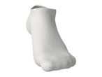 Single white ankle sock, angled to show the heel and toe sections.