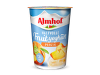 Halfvolle fruit yoghurt met perzik, 1,3% vet, 100% puur.