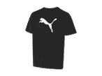 Schwarzes Puma T-Shirt mit weißem Puma-Logo.