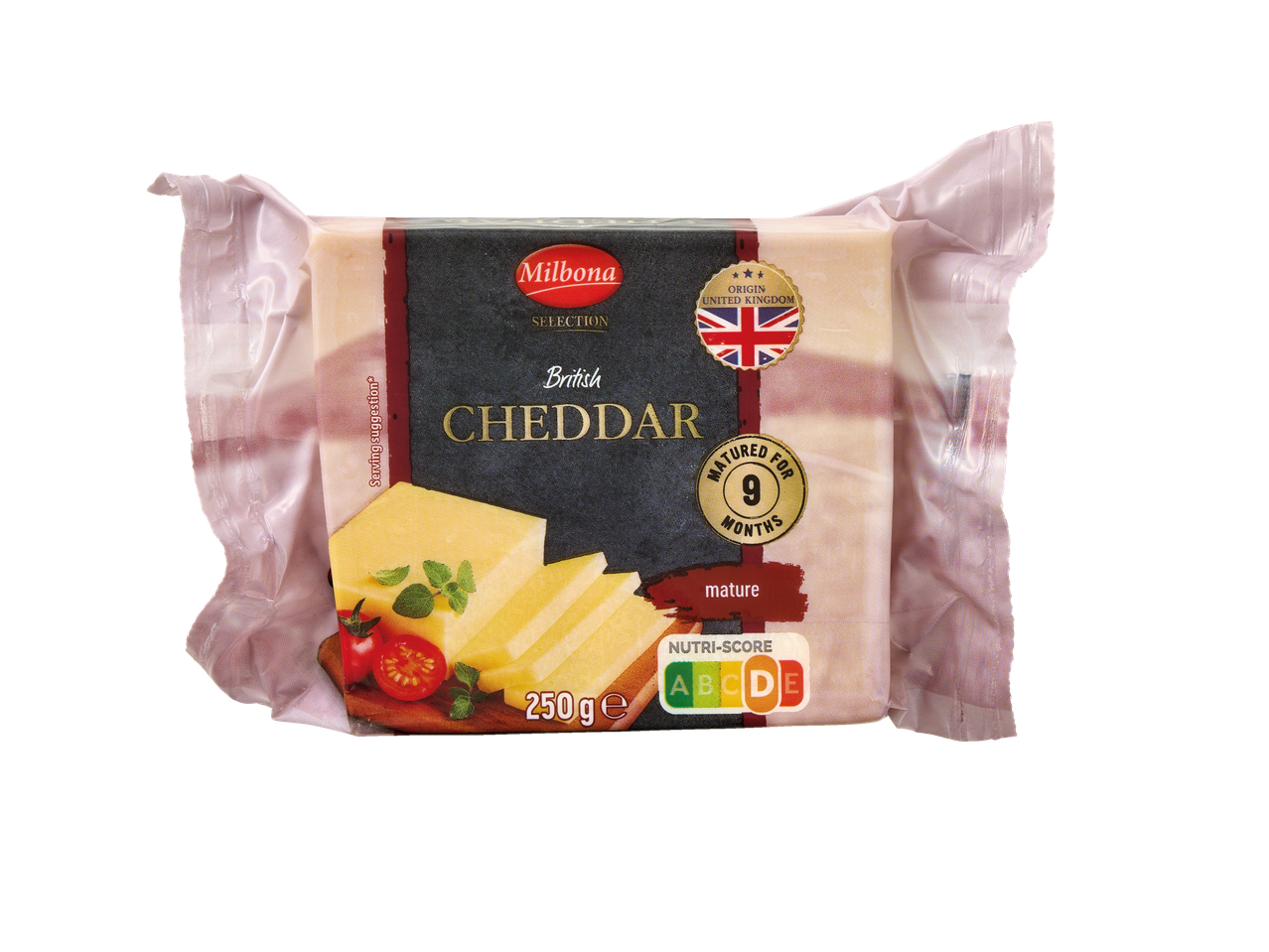 Milbona Selection: 250g Briti cheddarit, 9 kuud küpsenud.