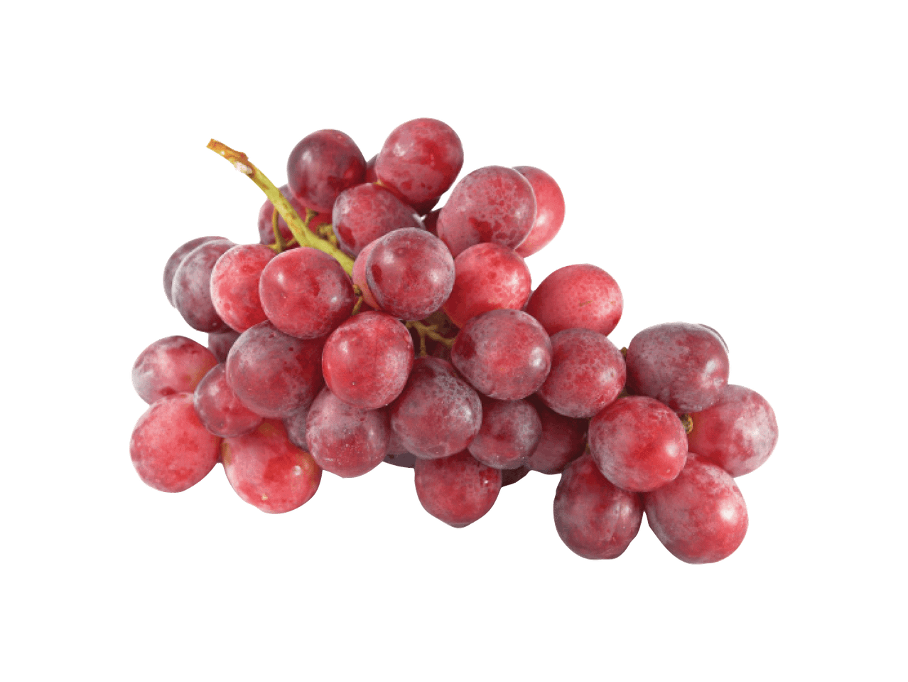 Kobar punaseid viinamarju mustal taustal.