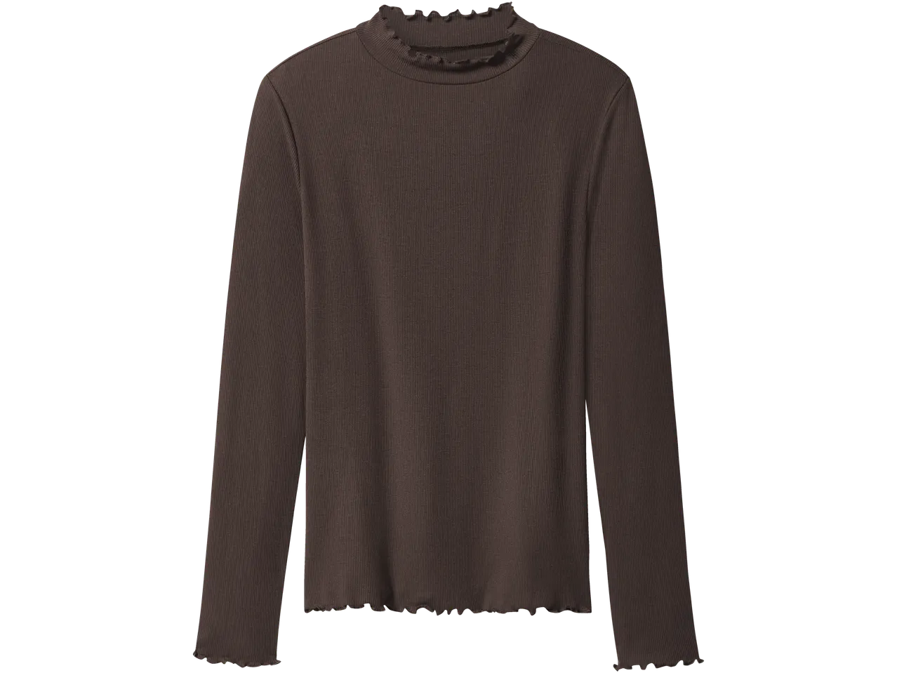 esmara® brun ribbstickad långärmad tröja