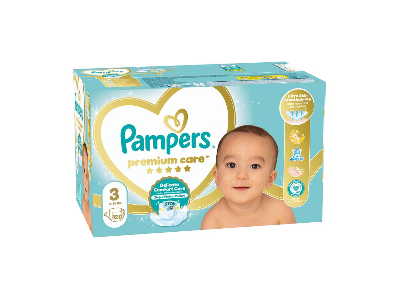 Pampers Premium Care πάνες, μέγεθος 3, για 6-10 κιλά, 120 τεμάχια.