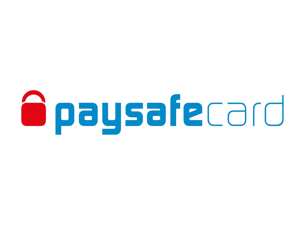Paysafecard-Logo mit rotem Schloss.