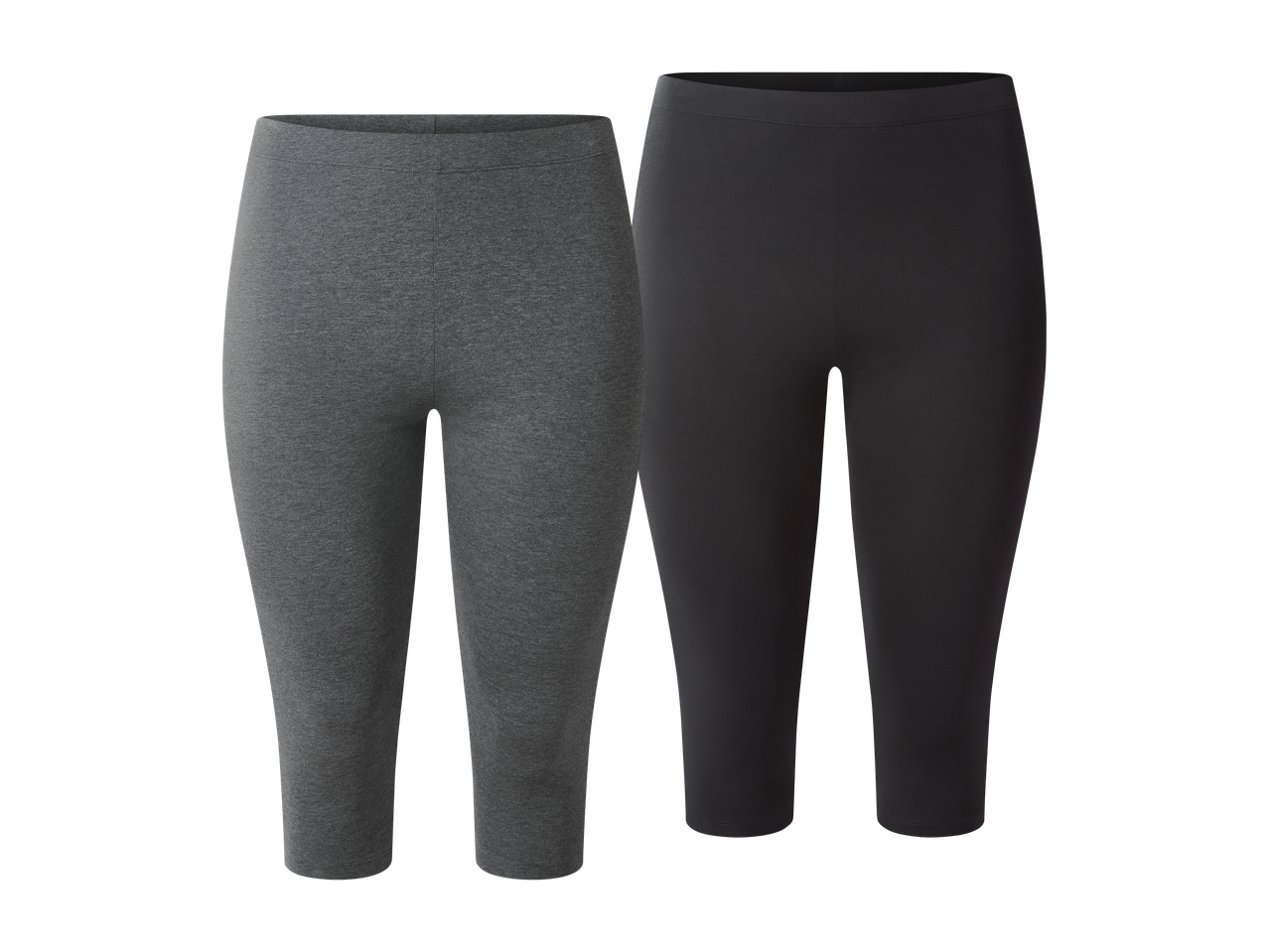 Dvoje ženskih kapri pajkic v sivi in črni barvi.