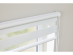 Estore duplo LIVARNO home, branco, com faixas horizontais transparentes e opacas