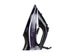 A black and silver steam iron.