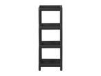 Black four-tier plastic shelving unit
