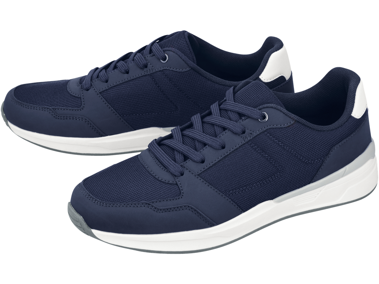 Pantofi de agrement ESMARA MEN bleumarin cu detalii albe și gri.