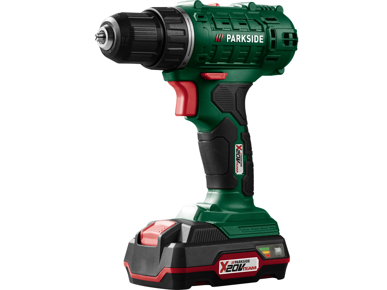 Parkside X20V Team urbjmašīna, zaļa un melna.