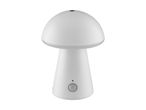 Hvid svampeformet bordlampe med bevægelsessensor