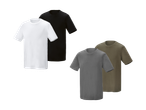 Četiri majice kratkih rukava u bijeloj, crnoj, sivoj i maslinasto zelenoj boji.