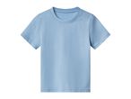 Light blue short-sleeved t-shirt for children, made from soft cotton fabric.