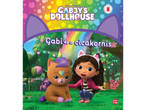 Gabby's Dollhouse könyvborító Gabbyval és egy unikornis cicával egy varázslatos erdőben.