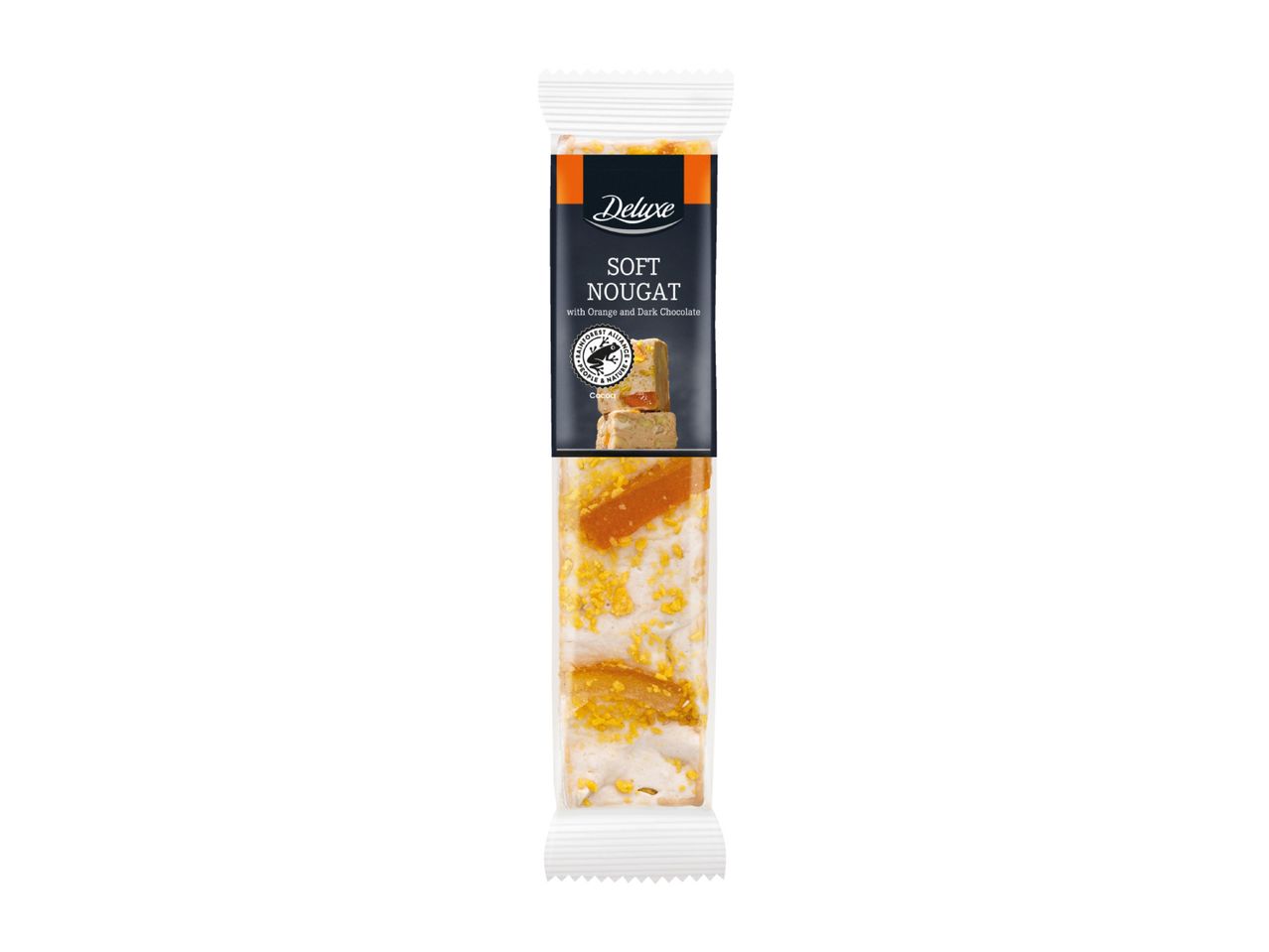Soft nougat bar with orange and dark chocolate