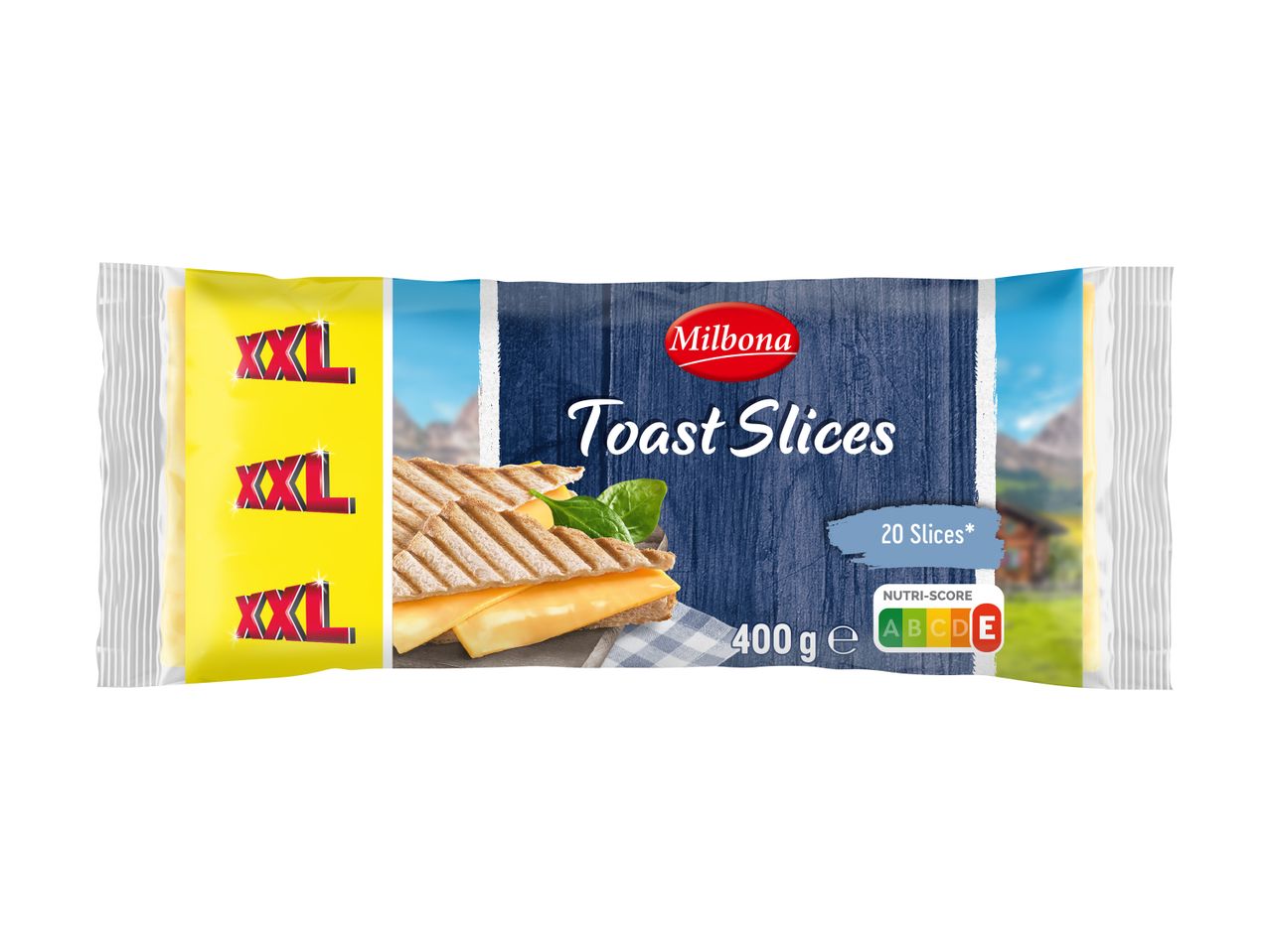 Milbona XXL sūrio riekelės, skirtos skrudinti, 400 g.