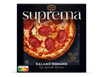 Verpakking van een Suprema Salame Romano pizza met Nutri-Score D.
