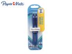 Two Paper Mate FlexGrip Ultra ballpoint pens in blue, packaged together.