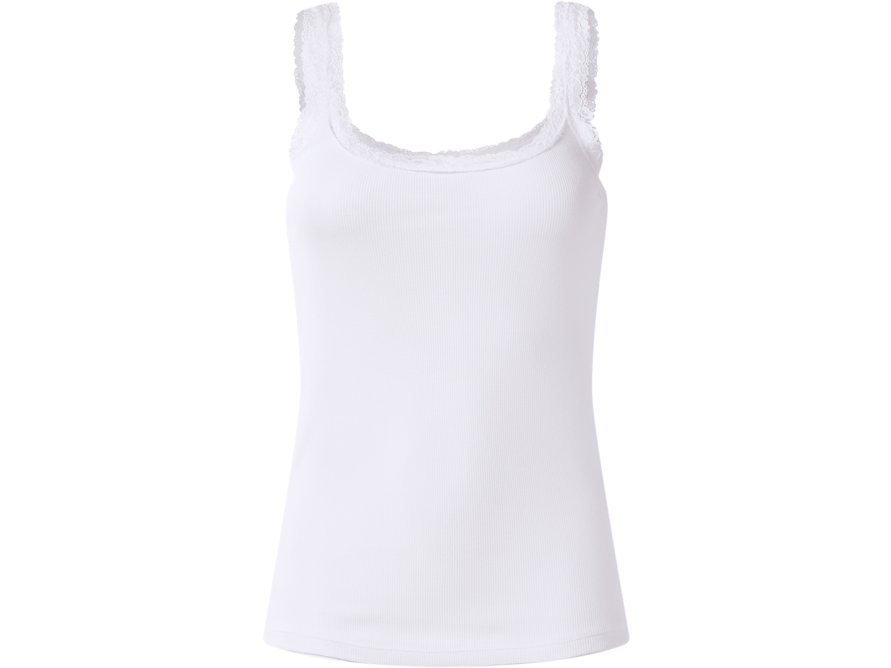 Valge soonikkoes top pitskaunistusega