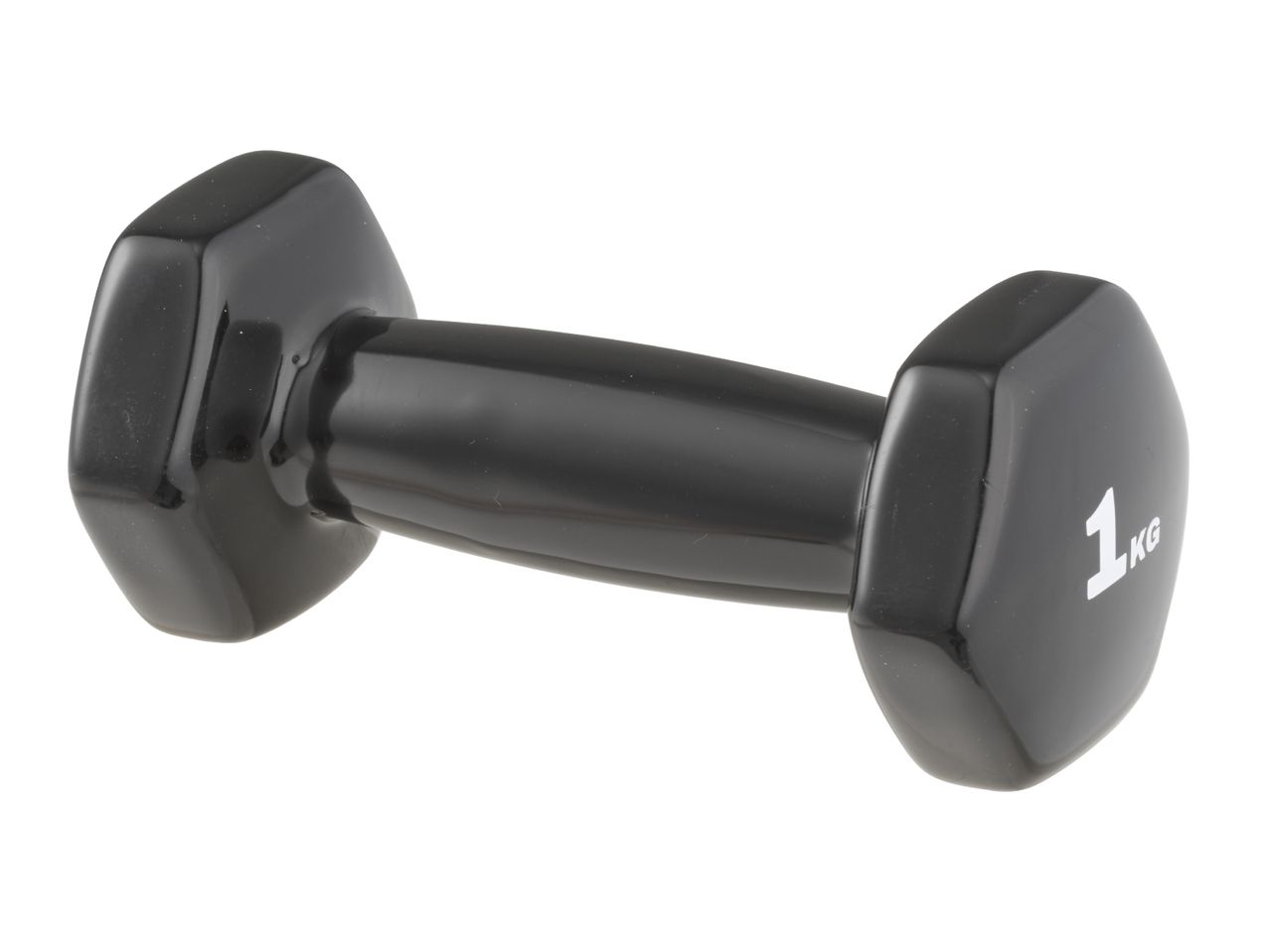 Black 1kg dumbbell for fitness and strength training