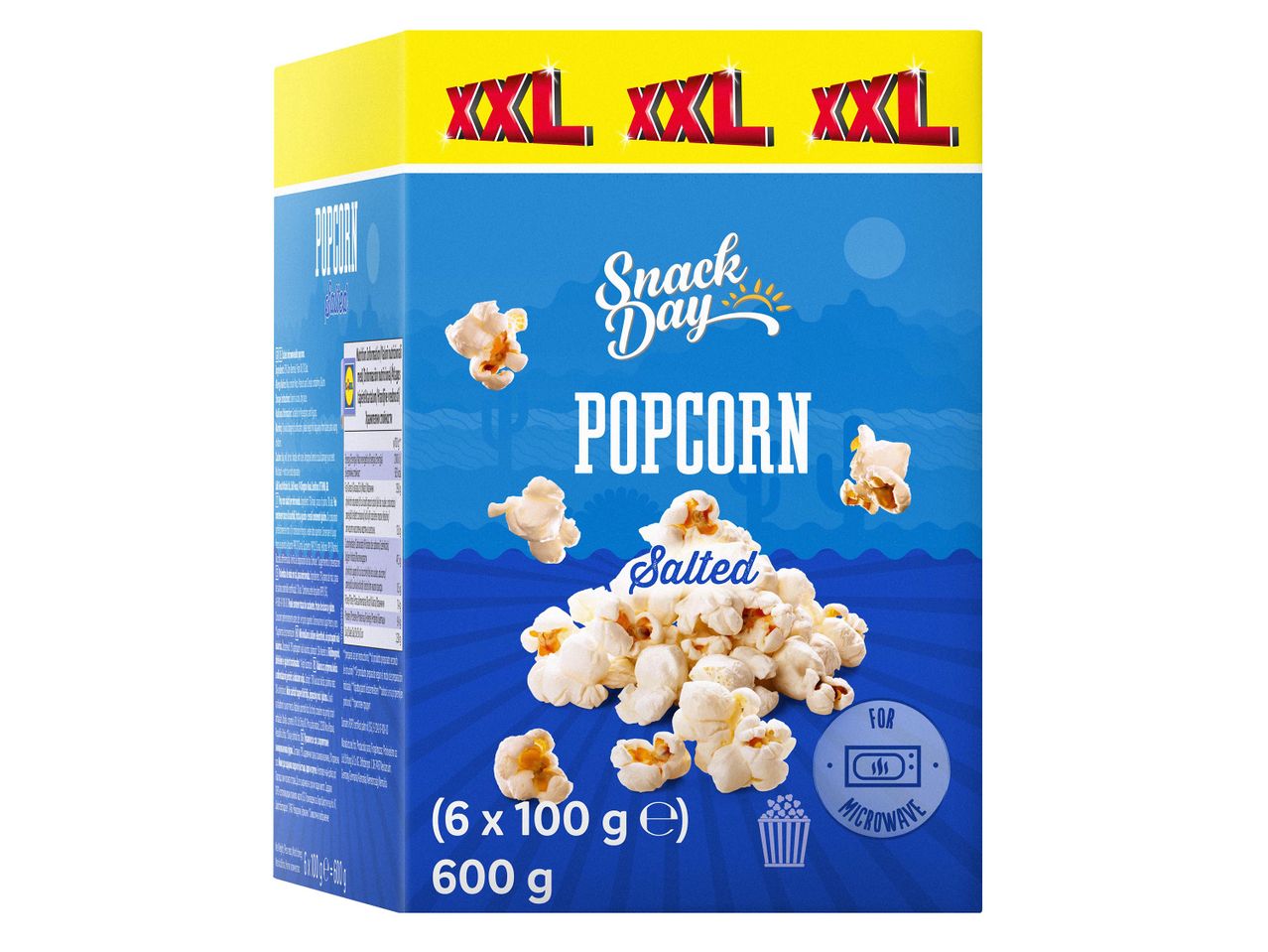 Snack Day XXL sós popcorn mikrózható csomagolásban.