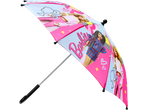 Barbie paraplu met Barbie poppen en logo, roze en blauwe kleuren