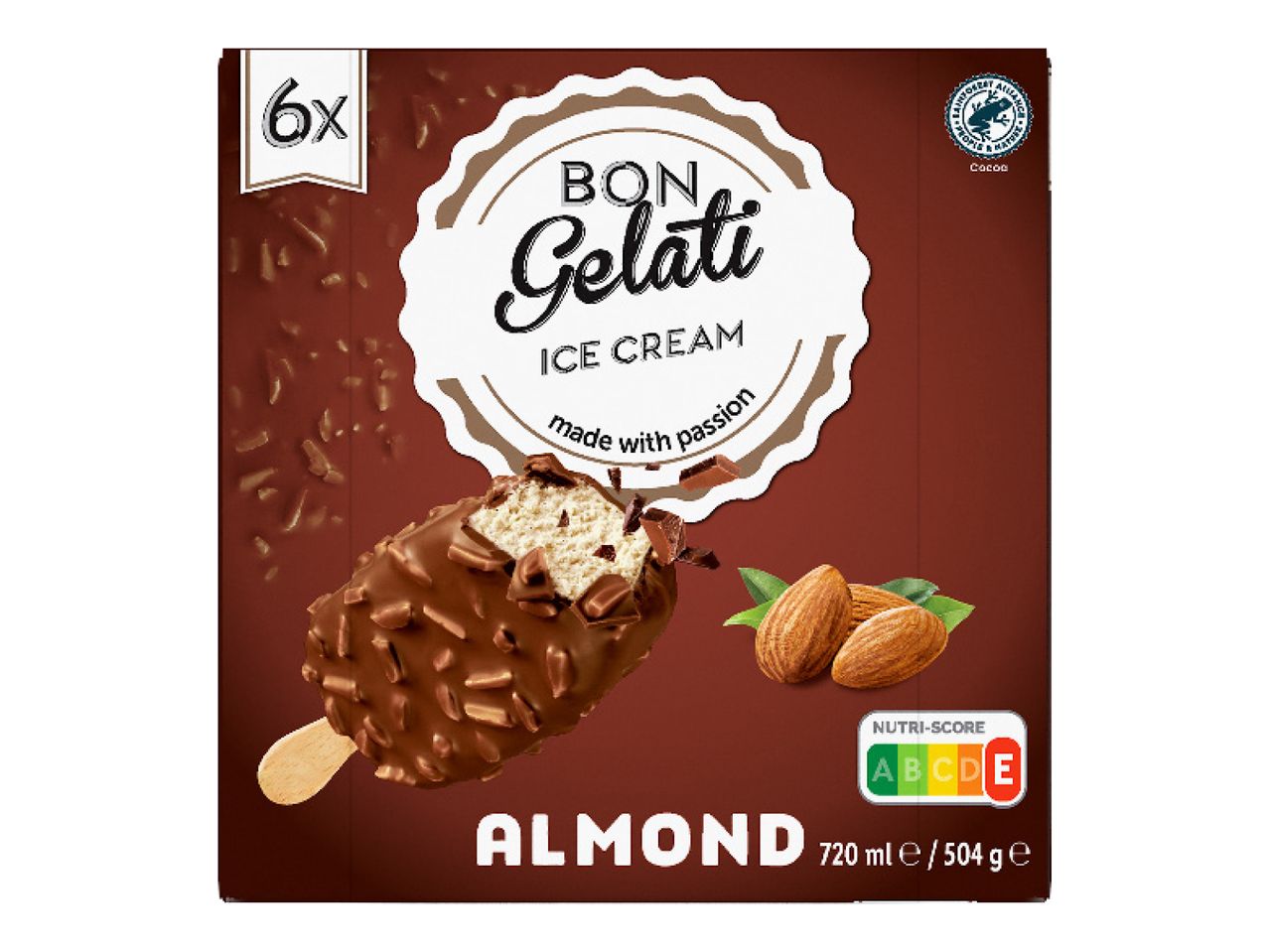 Bon Gelati mandli jäätisepulgad (6 tk).