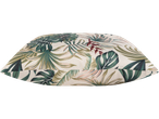 Almofada com estampa tropical de folhas.