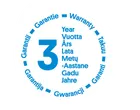 3 gadu garantijas zīmogs ar vārdu 'garantija' vairākās valodās.