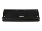 Black vacuum sealer with control buttons on top