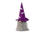 Halloween gnome decoration with a purple witch hat and grey beard