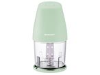 Светлозелен мултифункционален чопър Silvercrest® Kitchen Tools с прозрачна купа за смесване.