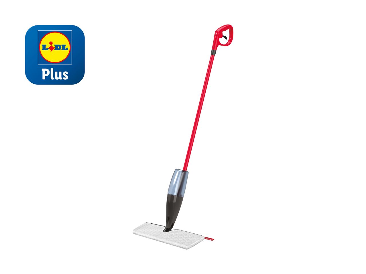 Ein Vileda-Wischmopp, rot und schwarz, von Lidl Plus.