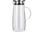 Carafă de sticlă SILVERCREST pentru apă sau suc de fructe cu capac metalic și mâner de sticlă.