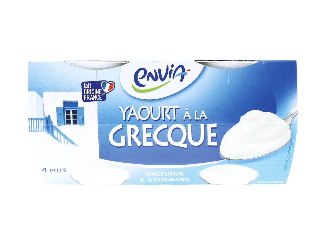 Yaourt grec Envia, 4 pots.