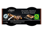 Deluxe Chocolate, Hazelnut & Almond Dessert, 2 x 80g, Vegetarian, Rainforest Alliance certified.